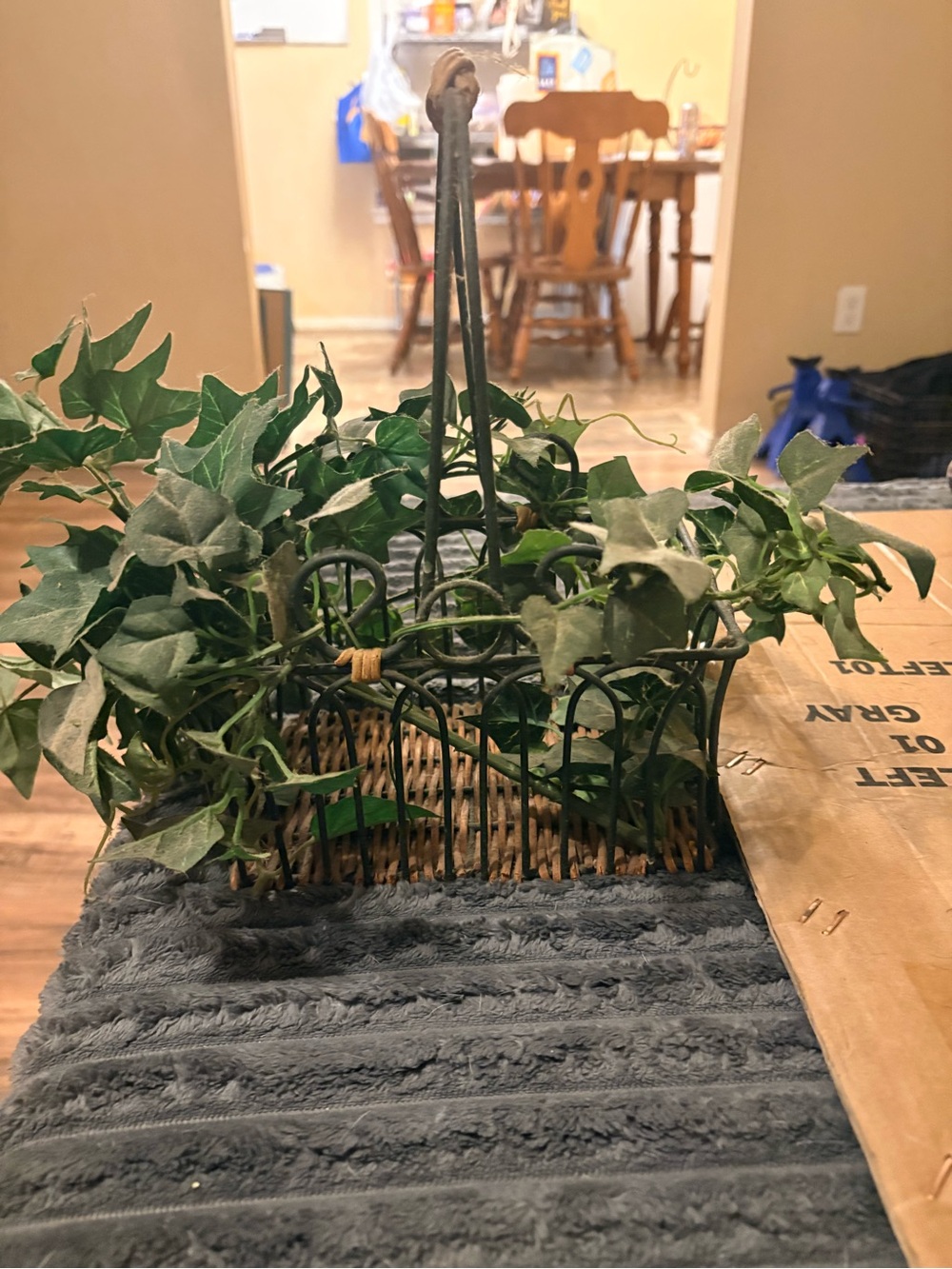Decorative Green Ivy Hanging Basket - Home Accents